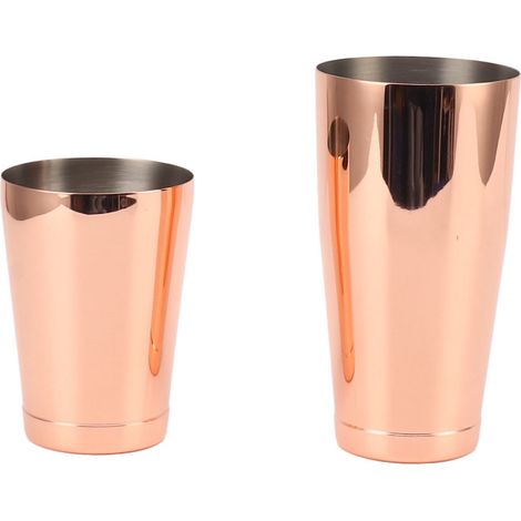 Cocktailshaker aus Edelstahl 304, zweiteiliger Barmixer mit Kupferfuß und Weinglas (1/5)