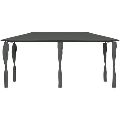 Tonnelle Barnum de Jardin, Pavillon, Pergola, Tente de jardin, à revêtement de poteaux 3x6x2,6 m Anthracite 160 g/m² OIB6069E (1/4)