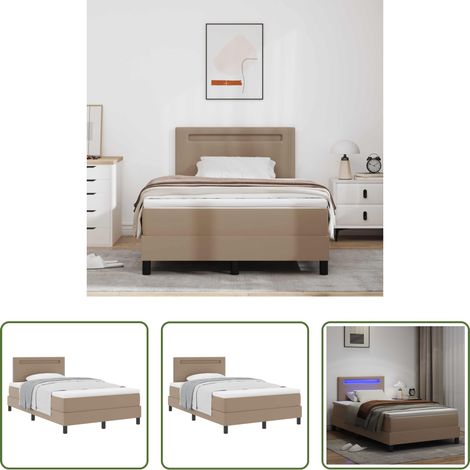 Lit moderne - Lit à ressorts avec matelas Cappuccino 120 x 200 cm Simili cuir (1/5)