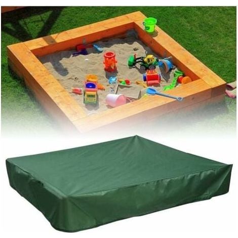 Oxford sandpit cover 120 x 120 cm, waterproof, 70% UV protection, with drawstring, green MUMU (1/4)