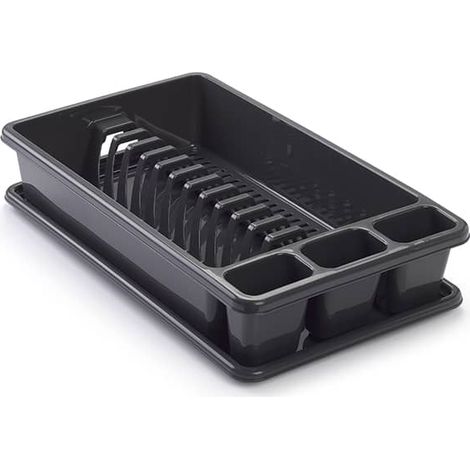 Escurreplato de plastico mediano  Negro (1/4)