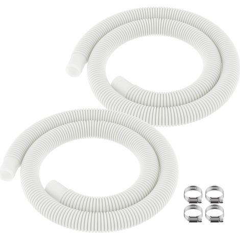 Tuyau de rechange pour tuyau de piscine - pour accessoires de piscines hors terre tuyau de remplacement pour pompe de piscine, 59" x 1,25" avec 4 clips - 2 pièces (1/5)