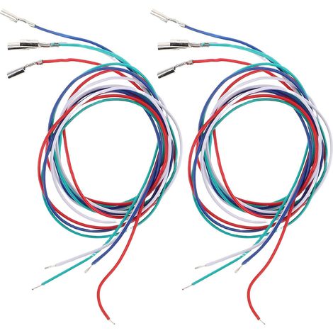 Câbles de Remplacement Rouge Blanc Bleu Vert Lot de 8 pour Platine Vinyle Fils en Cuivre et Pvc Codage Couleur Accessoires pour Soirées et Événements Dj (1/5)