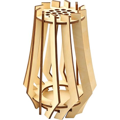 Vase 3d En Bois - Puzzle À Assembler Sans Colle - Design Moderne Pour Intérieur - 40 Pièces - 12x18 Cm (1/5)
