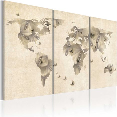 Tableau Imprimé 3 Panneaux "Atlas des Papillons" 40 x 60 cm (1/2)