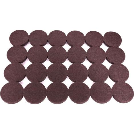 48 selbstklebende Filzgleiter, rund, 25 mm Durchmesser, 5 mm Gleiter, kratzfest, rutschfest, zum Schutz von Möbelbeinen, Tischen, Stühlen und Parkettböden, dunkelbraun (1/5)