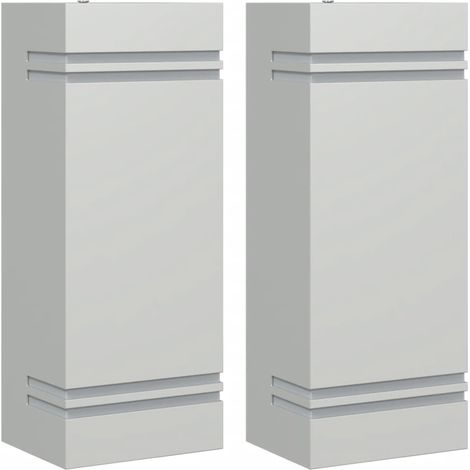 Lot de 2 appliques murales d'extérieur design éclairage jardin 9,5 x 7,5 x 24 cm en acier inoxydable argenté