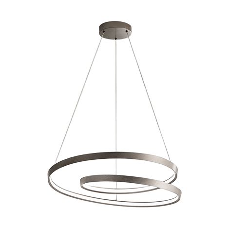 Suspension Led 55W Circulaire Dimmable Cct, Structure En Métal Gris Brossé, Hauteur Réglable, Design Moderne - Perenz, Luminaire Élégant (1/3)