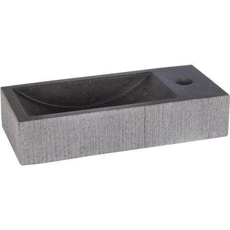Differnz Ribble Lave-mains Bombai noir pierre naturelle 38 x 18 x 8 cm (1/5)