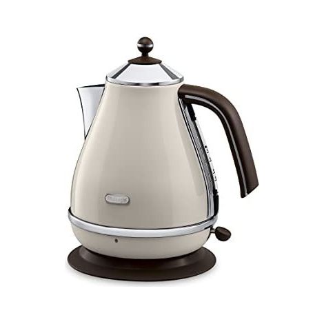 Delonghi – Bouilloire sans fil 1.7L beige – Puissance 2000W – Gamme Icona Vintage – Température variable non