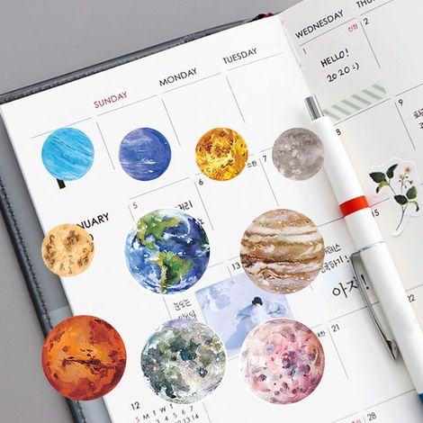 By.NacooPET Romantische Planeten-Serie Sticker-Set – Niedliche Deko-Sticker – 20 Stück – Lonely Planet (1/5)