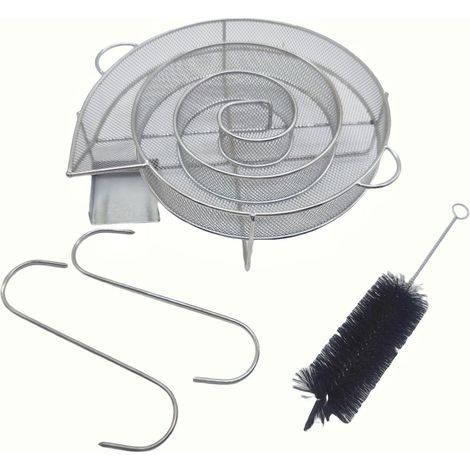 Generatore di fumo rotondo, acciaio inossidabile di alta qualità, generatore di fumo freddo per affumicatore con spazzola e gancio, affumicatore di carne per griglie a bollitore, affumicatori e forni 