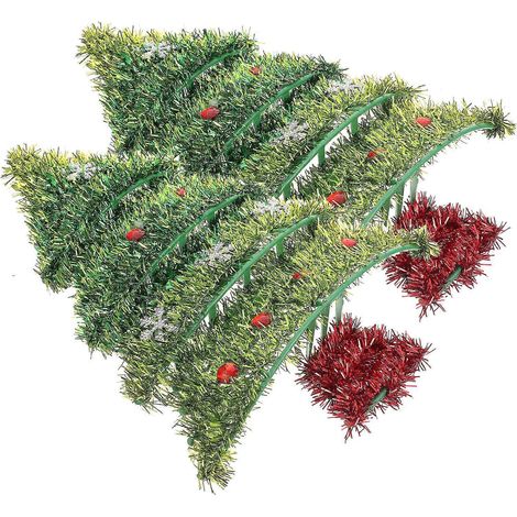 Lot de 2 pendentifs décoratifs à franges en forme de sapin de Noël, à suspendre en vitrine ou pour la décoration intérieure.-35X25CM-Green