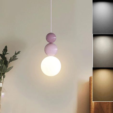 Suspension LED d'intérieur, suspension moderne encastrée, température de couleur réglable de 3000K à 6500K, adaptée à la chambre et au salon (violet) (1/5)