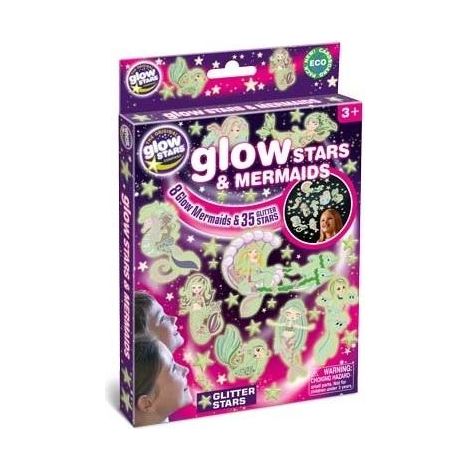 Brainstorm - Adesivi luminosi: stelle e sirene, decorazione per la cameretta dei bambini
