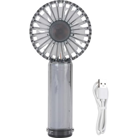 Mini ventilateur portable transparent avec crochet, silencieux et compact, fonctionnant sur batterie rechargeable 1200 mAh, idéal pour l'intérieur, l'extérieur, les voyages, la plage et le camping (no (1/4)