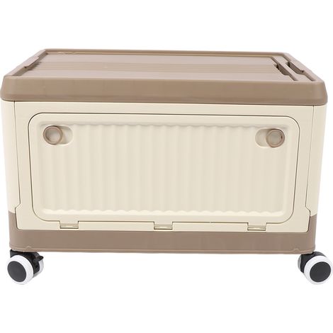 Caisse de Rangement Pliable PP avec Roues et Couvercle Empilable Boîte de Transport Robuste pour Vêtements Livres Snacks (1/5)
