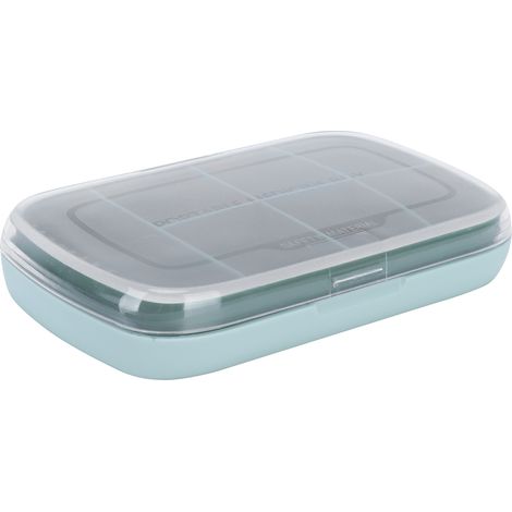 Boîte de Rangement Portable 7 Cases pour Médicaments Voyage Grande Capacité Étanche Verte (1/5)