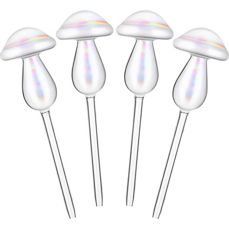 Lot de 4 Globes D’arrosage Automatiques en Verre Forme Champignon, Inserts Auto-arrosants pour Plantes D’intérieur, Système D’Irrigation Continue, Accessoires Jardinage pour Pots (1/5)