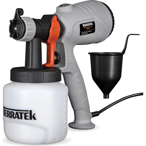 Terratek Electric Paint Sprayer 350W, HVLP Hand Held Fence Spray Gun 800ml Container (1/5)