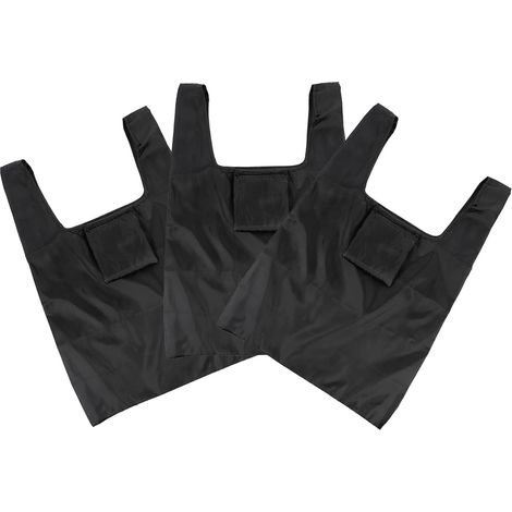de courses réutilisable en polyester noir grande capacité