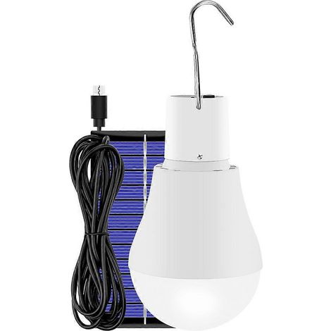 Ampoule LED solaire Beinhome, lanterne solaire rechargeable pour l'éclairage extérieur (camping, randonnée, jardin). (1/4)