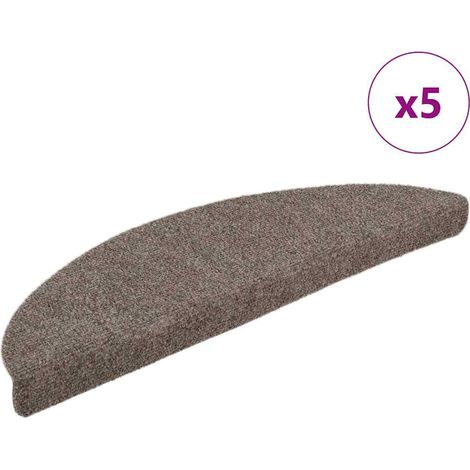 Bandes adhésives pour marches d'escalier, lot de 5, 56 x 17 x 3 cm, beige, semi-circulaires (1/5)
