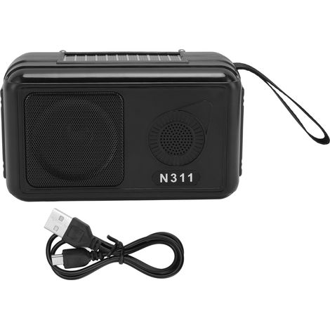 Ortviai Haut-parleur Bluetooth Solaire Portable avec Radio FM, Lecteur USB/SD/AUX, 5 W, ABS – Idéal Camping Extérieur