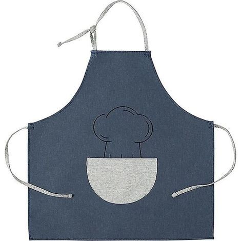 Tablier de cuisine, tablier de maison, tablier sans manches ajustable, tenue de travail bleue (1/2)