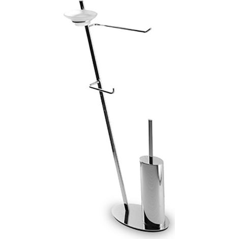 Piantana bagno water bidet in ottone cromato design ovale inclinato - piantana bagno
