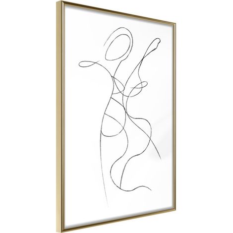 Affiche Murale Encadrée "Two Souls II" 30 x 42 cm Or