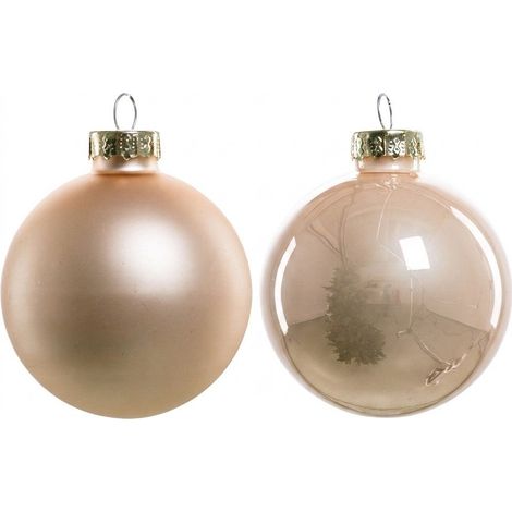 TrendLine Weihnachtskugeln aus Glas Ø 6 cm champagner 20 Stück Christbaum- & Feiertagsschmuck (1/3)