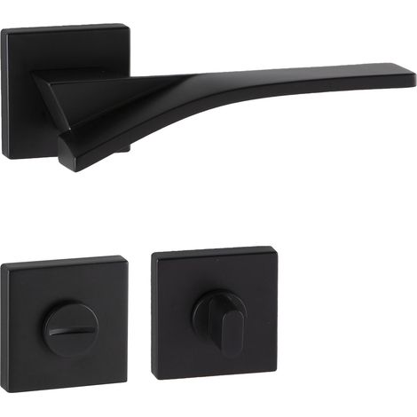 MARCHESI Drückergarnitur TABOR auf Rosette WC, 38-45 mm, Zamak schwarz matt (1/3)
