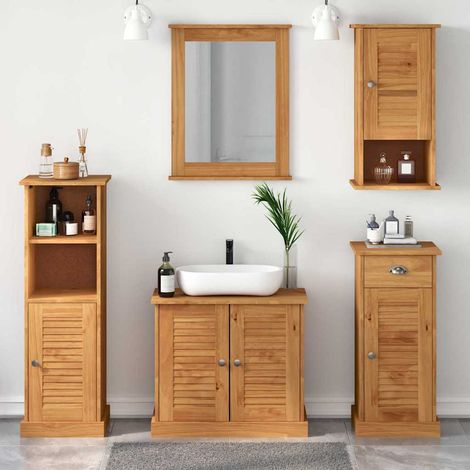 Badezimmermöbel-Set VIGO 5 pcs Honigbraun Massives Kiefernholz (1/5)