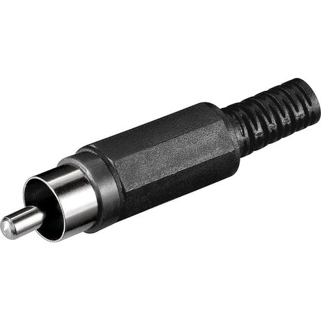 spina volante rca di plastica con guida cavo connettore nero (1/3)