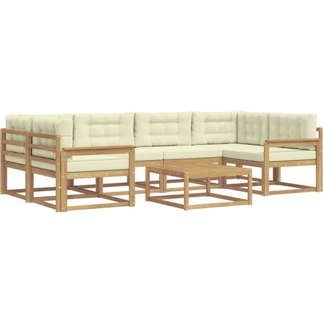 Outdoor Sofa Set 5 pcs White and Cream vidaXL (1/5)