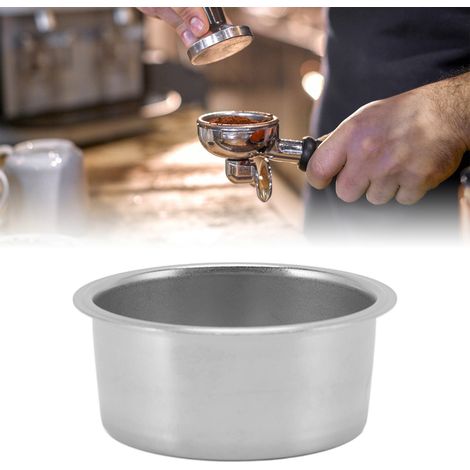 Cesta de filtro de café de acero inoxidable de 51 mm (sin presión) con filtro fino para cafeteras de 2 tazas. (1/5)