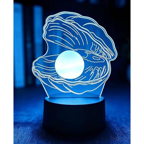 Lampe 3D Illusion Coquillage, éclairage LED tactile 7 couleurs (1/5)