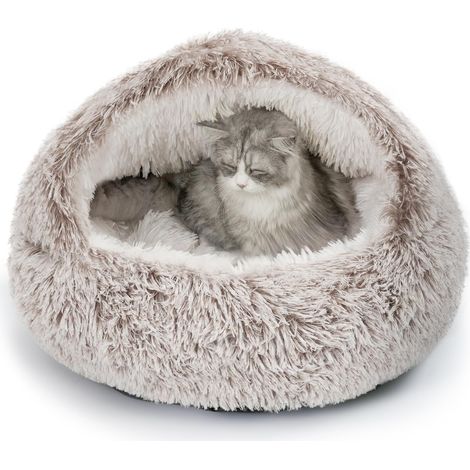 Panier pour chat et chien 2 en 1, niche douillette et lit confortable, lavable et antidérapant, idéal pour animaux de petite taille (1/5)