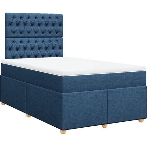 Maison Exclusive - Giroletto a Molle con Materasso Blu 120x190 cm in Tessuto