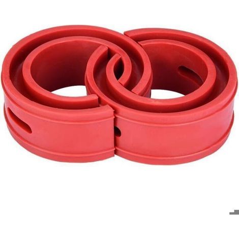 Tampon d'amortisseur de voiture - - Universel - Lot de 2 pièces - Rouge - Forme circulaire ouverte (1/4)