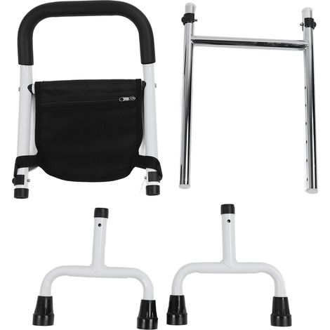 Barre d'appui relevage personne âgée Acier carbone Réglable 74-91cm Support toilettes canapé lit Charge 136kg Antidérapant (1/5)