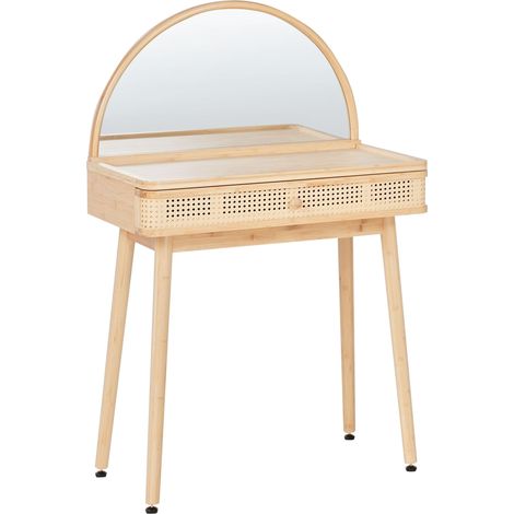 Dressing Table with Mirror RANCHERIA Light Brown