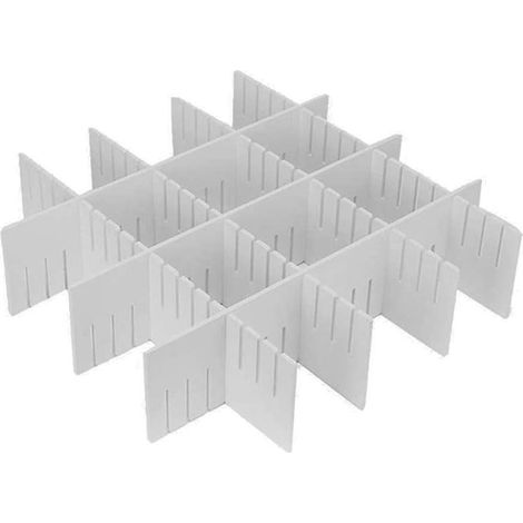 Divisori per cassetti 6 Pezzi Organizer per Biancheria Indumenti da cassetto separatore ritagliabile Grigio