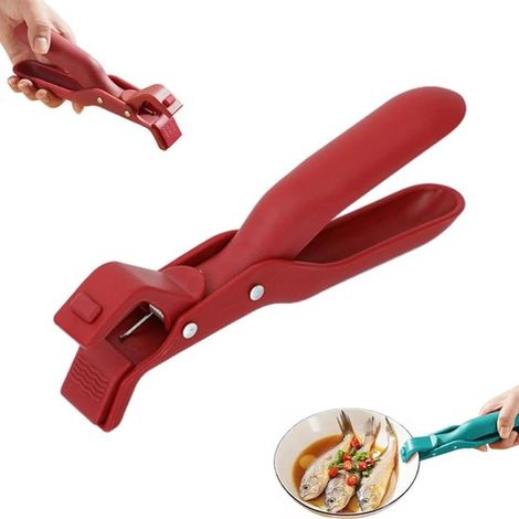 Morsetto multi-angolo per piani cottura, resistente al calore, multifunzionale, realizzato in silicone antiscivolo, termoisolante, resistente al calore, per piatti e ciotole (1/5)
