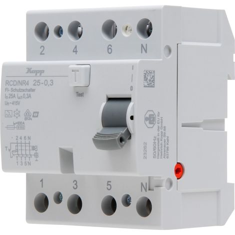 KOPP Interrupteur différentiel, 24A, 4 pôles, type A, 300 mA