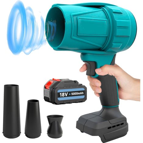 3-in-1-Akku-Laubbläser, tragbarer Handbläser mit 1 x 5500-mAh-Akku, kompatibel mit Makita-Akkus, für Terrassenreinigung, Trocknung, Camping, Laubblasen, Auto, Schnee und Staub