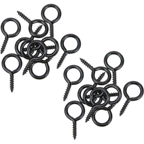 30 crochets à œillet, noir, pour plantes, à visser, fixation (1/5)