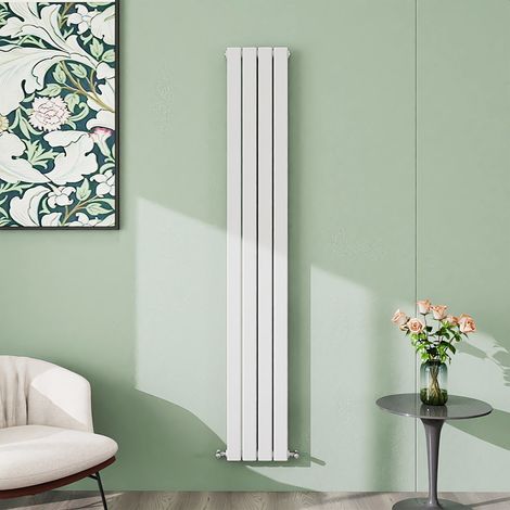 AICA 1800x272mm White Vertical Designer Radiator Single Flat Panel Heating UK