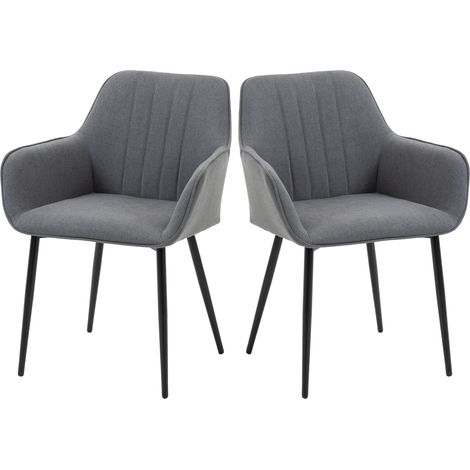 Chaises de Salle à Manger Chaises de Visiteur Design scandinave - Lot de 2 chaises - Pieds effilés métal Noir (1/5)